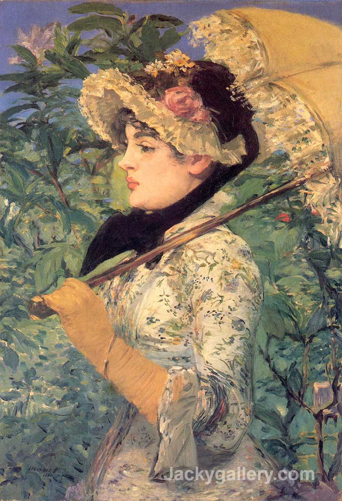 Spring (Study of Jeanne Demarsy) by Edouard Manet paintings reproduction